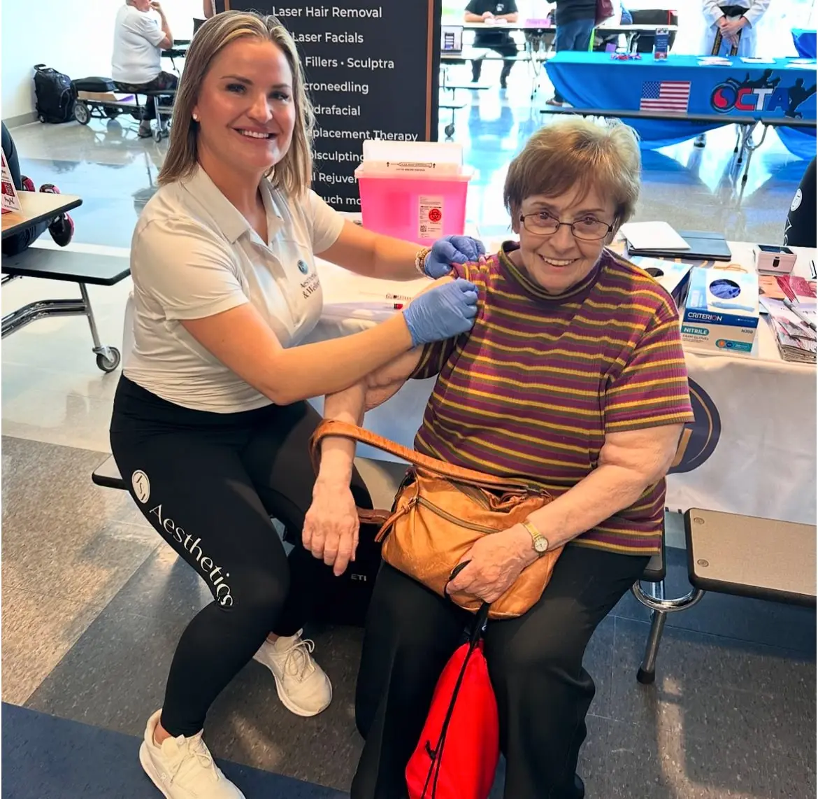 a woman getting an injection