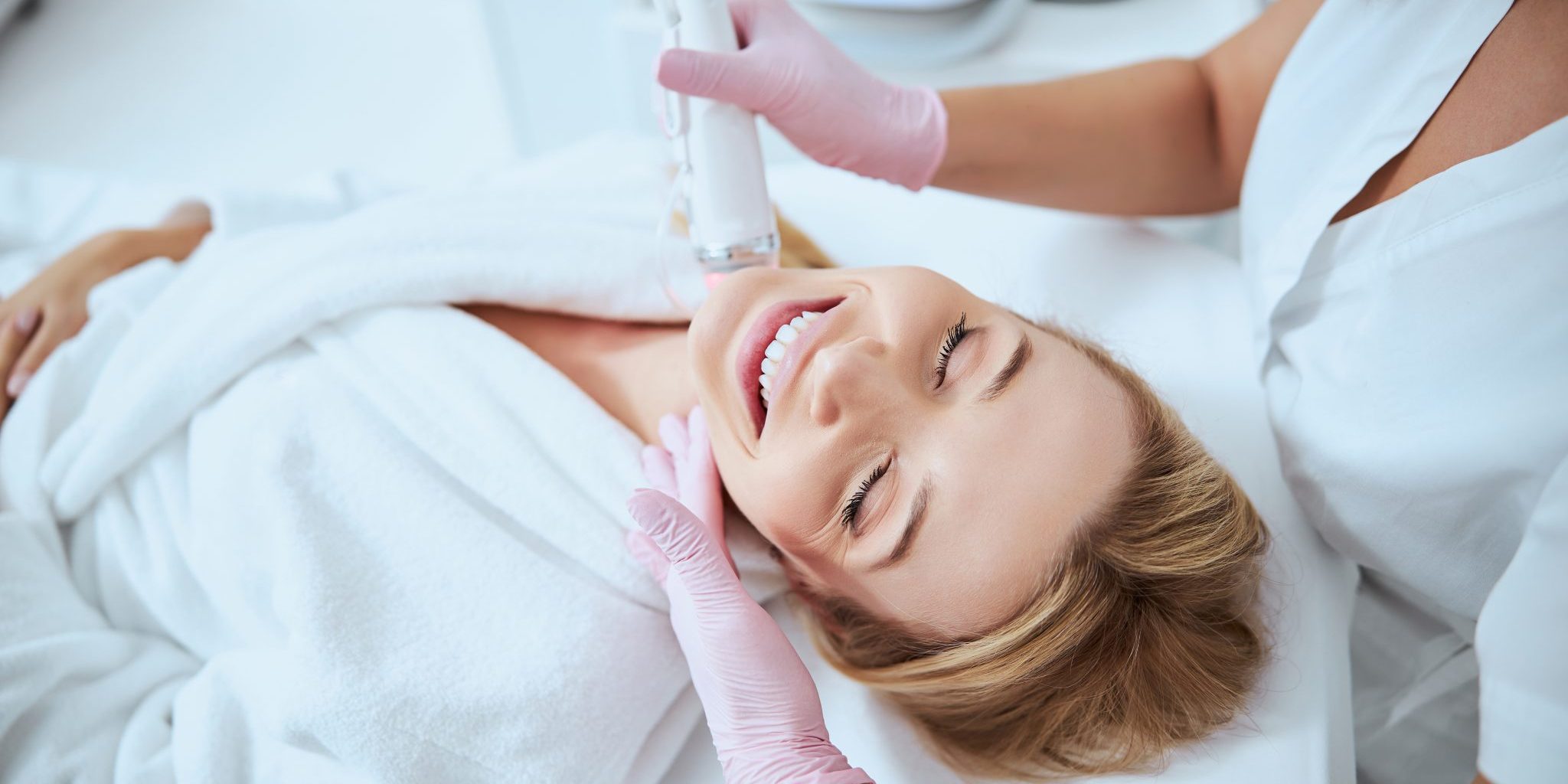 A woman getting microneedling