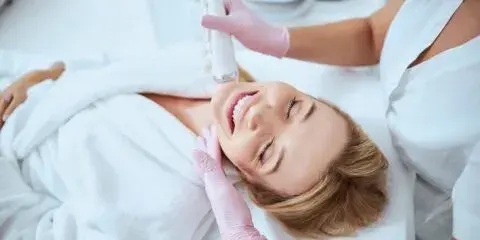 A woman getting microneedling